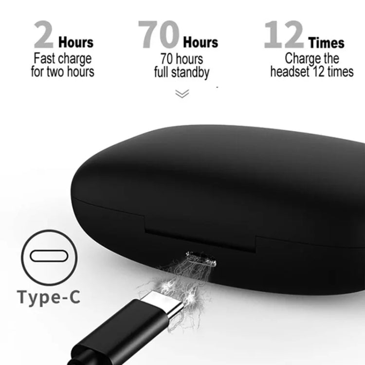 TWS Ear-mounted Noise Reduction LED Dual-battery Display Bluetooth Earphones(T16 Black)