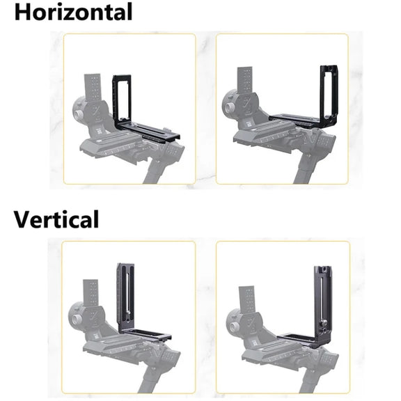Universal Camera L Shape Bracket Quick Release Plate for Camera RSC2 / RS3 Stabilizers, Spec: L-440 Black