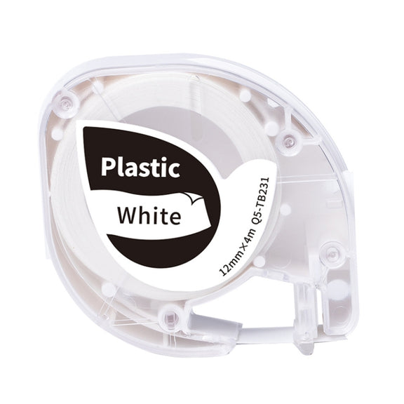 For Phomemo P12 / P12 Pro 12mm x 4m Consumables Label Ribbon, Style: Black Word On White Synthetic Paper