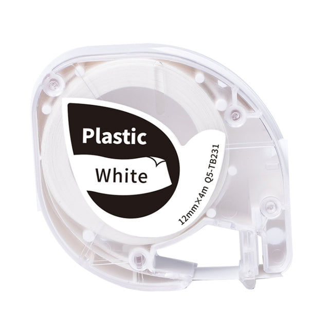 For Phomemo P12 / P12 Pro 12mm x 4m Consumables Label Ribbon, Style: Black Word On White Synthetic Paper