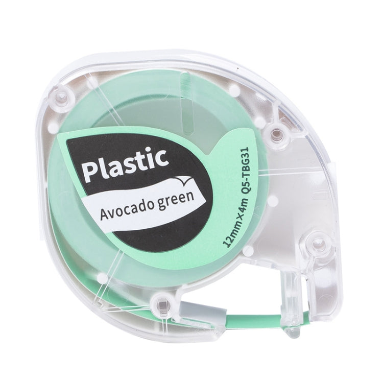 For Phomemo P12 / P12 Pro 12mm x 4m Consumables Label Ribbon, Style: Black Word On Avocado Green Synthetic Paper
