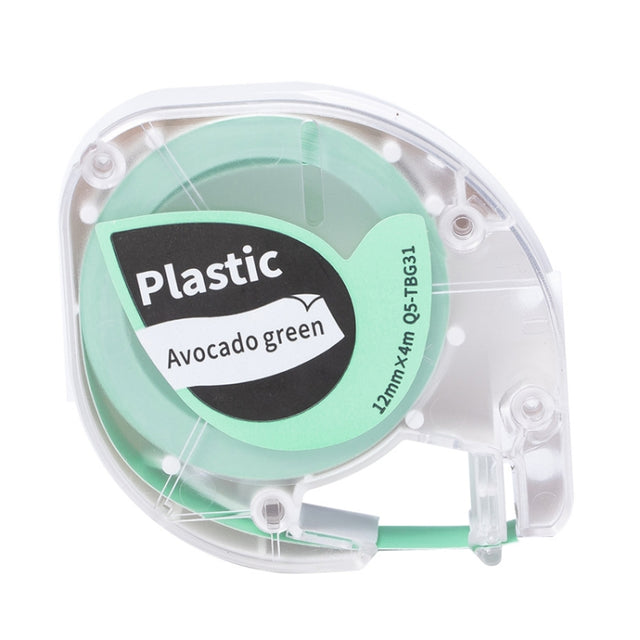 For Phomemo P12 / P12 Pro 12mm x 4m Consumables Label Ribbon, Style: Black Word On Avocado Green Synthetic Paper