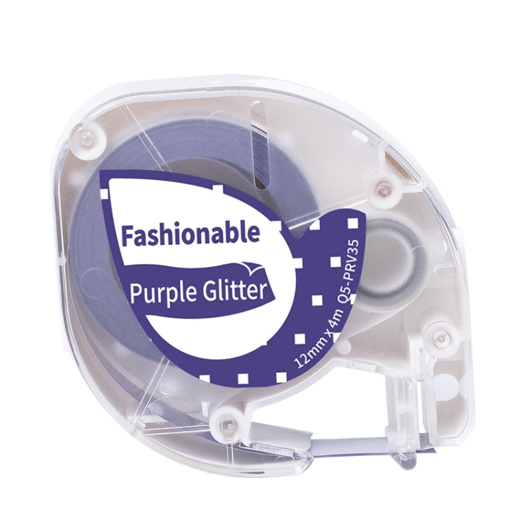 For Phomemo P12 / P12 Pro 12mm x 4m Consumables Label Ribbon, Style: White Word on Purple Thermal Transfer