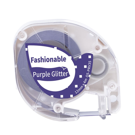 For Phomemo P12 / P12 Pro 12mm x 4m Consumables Label Ribbon, Style: White Word on Purple Thermal Transfer