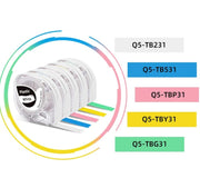 For Phomemo P12 / P12 Pro 12mm x 4m Consumables Label Ribbon, Style: Black Word On White Synthetic Paper