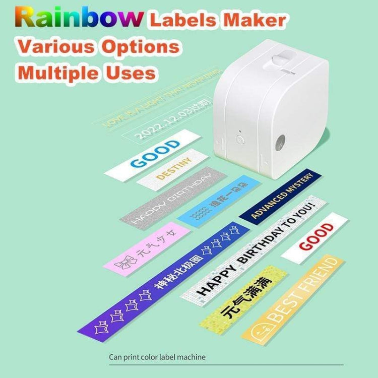 For Phomemo P12 / P12 Pro 12mm x 4m Consumables Label Ribbon, Style: Black Word On White Synthetic Paper