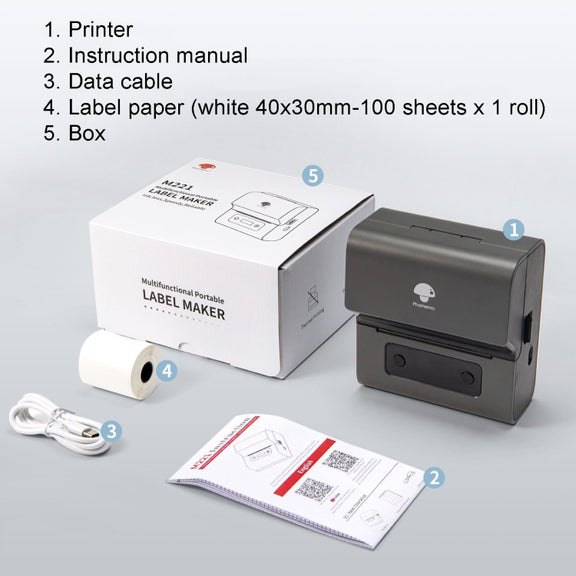 Phomemo M221 Thermal Wireless Label Printer Barcode Bluetooth Label Maker(White)