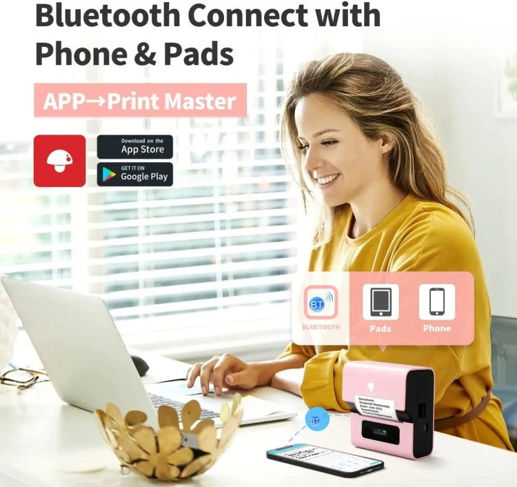 Phomemo M221 Thermal Wireless Label Printer Barcode Bluetooth Label Maker(White)