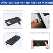 Rii X1 2.4G Mini Classic Wireless Keyboard Keypad And Mouse All-In-One Kit(Black)