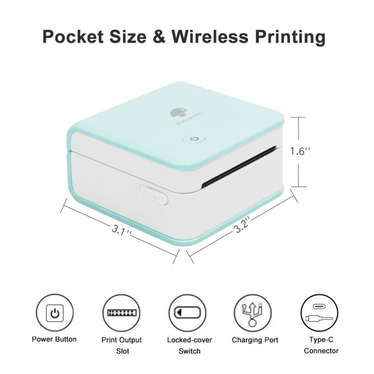 Phomemo M02 PRO Pocket Mini Small Portable Bluetooth Wrong Thermal Tag Printer(Green)