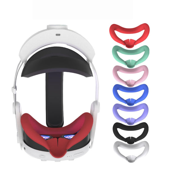 For Meta Quest 3 Silicone Face Cover Eye Mask with Nose Pad(Black)