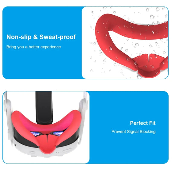 For Meta Quest 3 Silicone Face Cover Eye Mask with Nose Pad(Black)