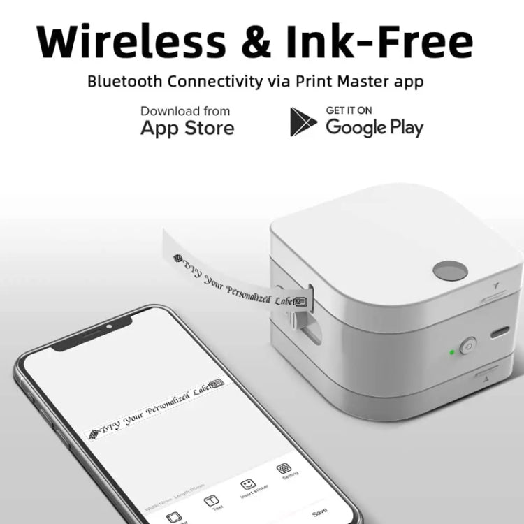 Phomemo P12Pro Li-Ion Battery Compact Bluetooth Convenient Self-Adhesive Thermal Label Printer(Black)