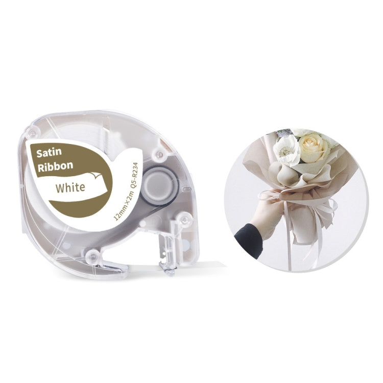 For Phomemo P12 / P12 Pro 12mm x 2m Thermal Transfer Label Ribbon(Gold Word On White)