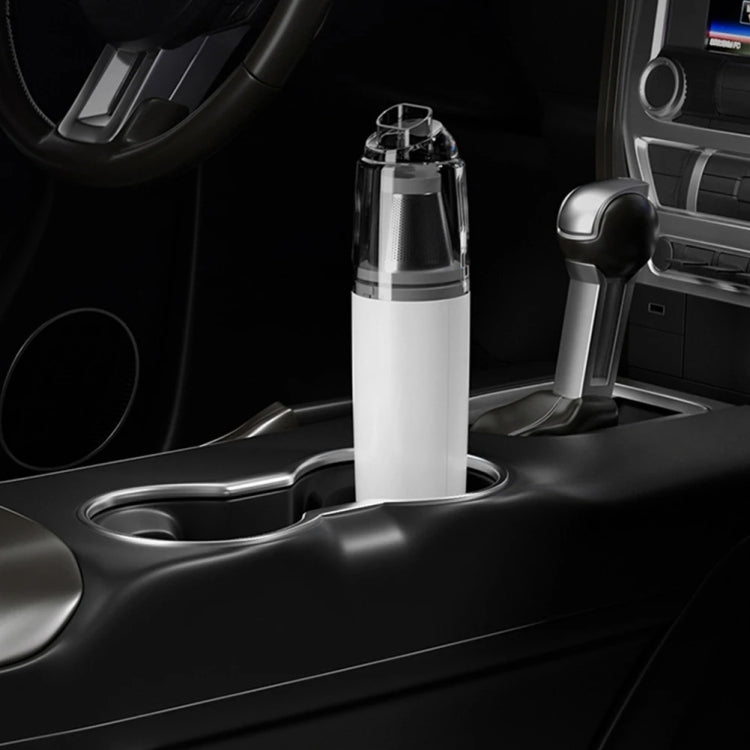 Mini Portable Detachable Wireless Handheld Powerful Car Vacuum Cleaner, Style: Metal Filter (White)