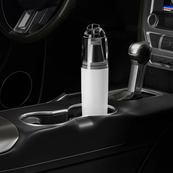 Mini Portable Detachable Wireless Handheld Powerful Car Vacuum Cleaner, Style: Metal Filter (White)
