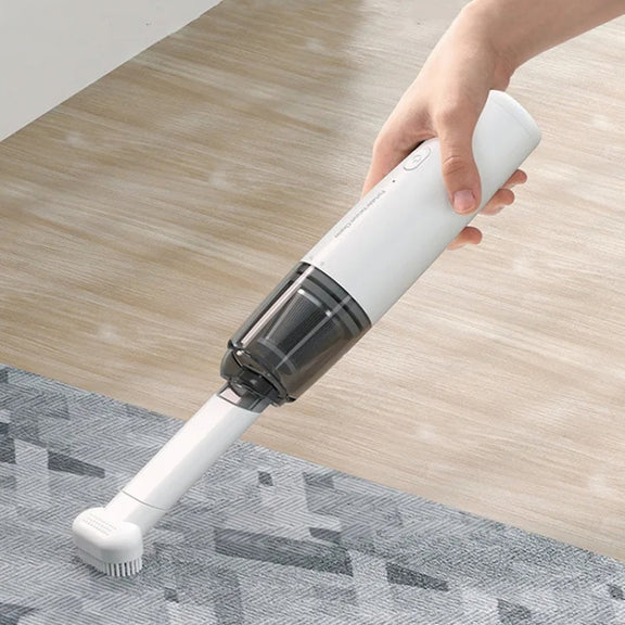 Mini Portable Detachable Wireless Handheld Powerful Car Vacuum Cleaner, Style: Metal Filter (White)