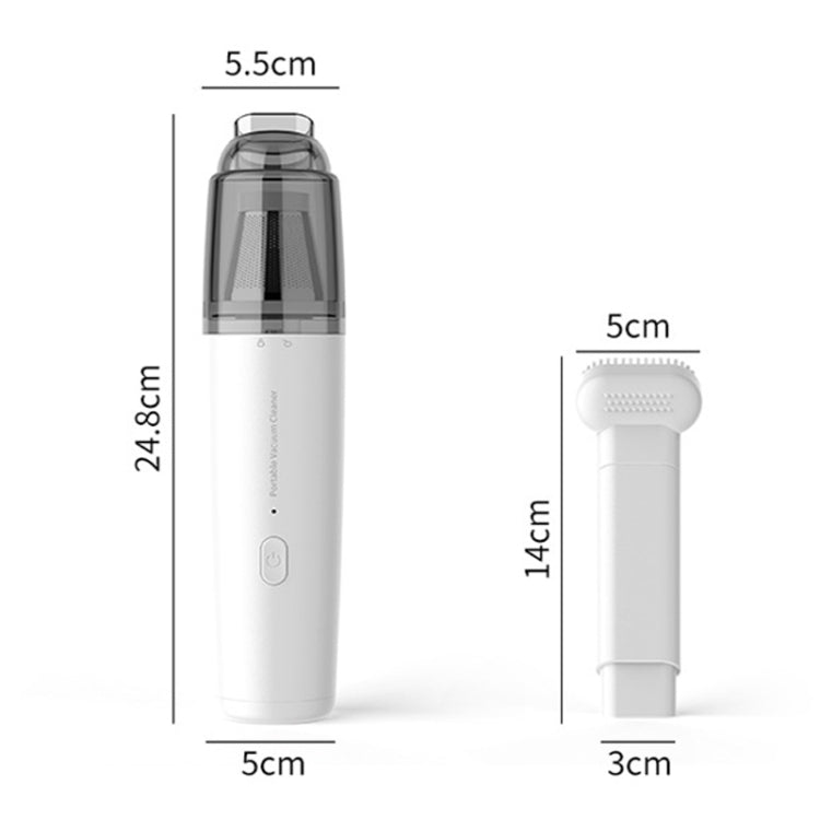 Mini Portable Detachable Wireless Handheld Powerful Car Vacuum Cleaner, Style: Metal Filter (White)