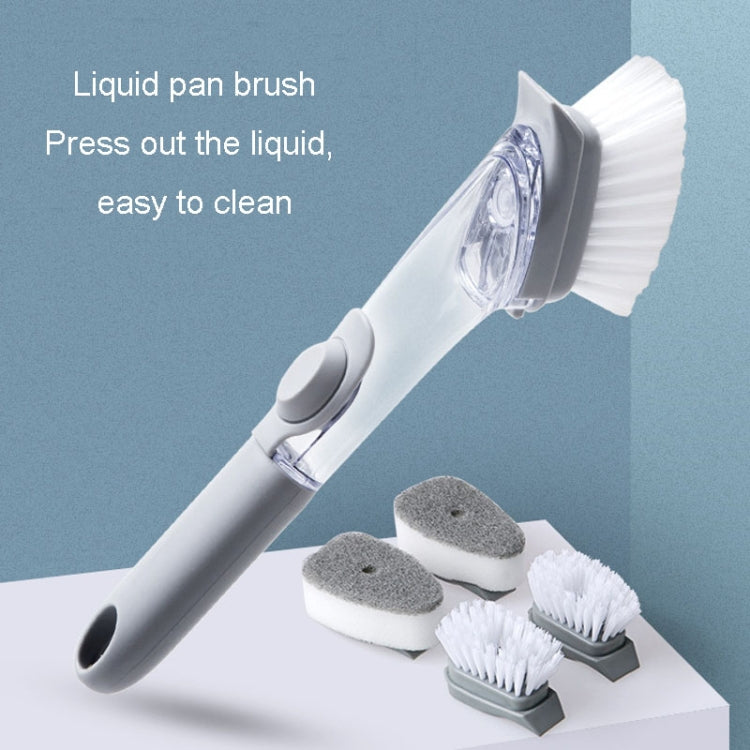 Kitchen Long Handle Automatic Liquid Filling Non-Stick Pan Scrubber Brush Cleaning Brush, Style: Brush