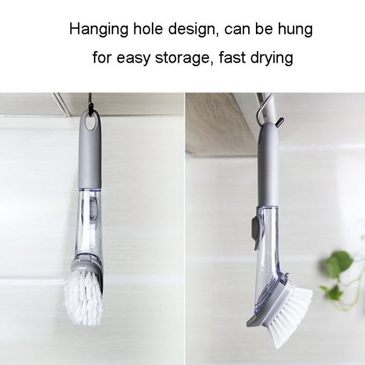 Kitchen Long Handle Automatic Liquid Filling Non-Stick Pan Scrubber Brush Cleaning Brush, Style: Brush