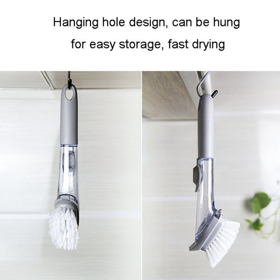Kitchen Long Handle Automatic Liquid Filling Non-Stick Pan Scrubber Brush Cleaning Brush, Style: Brush