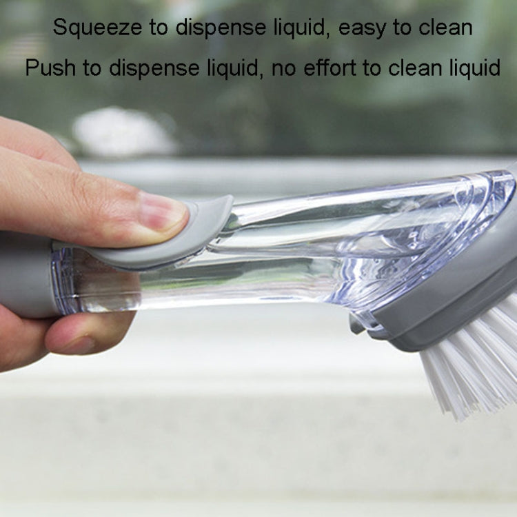 Kitchen Long Handle Automatic Liquid Filling Non-Stick Pan Scrubber Brush Cleaning Brush, Style: Brush