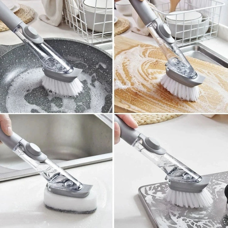 Kitchen Long Handle Automatic Liquid Filling Non-Stick Pan Scrubber Brush Cleaning Brush, Style: Brush