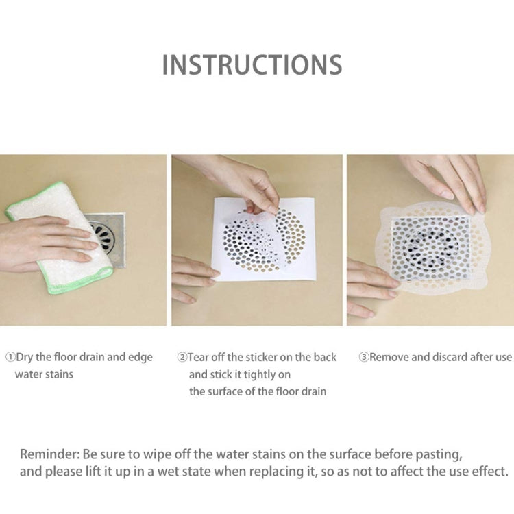 FASOLA 15pcs /Bag Sink Disposable Filter Sewer Mouth Non-woven Floor Drain Sticker, Spec: Small Hole