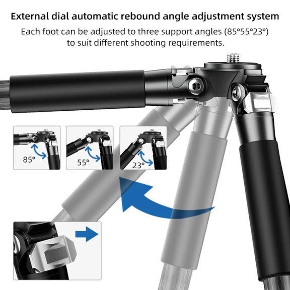 BEXIN RC254 Carbon Fiber Portable Folding Tripod SLR Camera Low Gravity Center Gimbal Photography Bracket