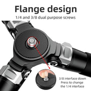 BEXIN RC254+LH-28 Carbon Fiber Portable Folding Tripod SLR Camera Low Gravity Center Gimbal Photography Bracket