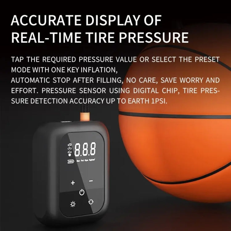 Multifunctional Portable Car Electric Wireless Tire Inflator Pump(Touch Screen Button)