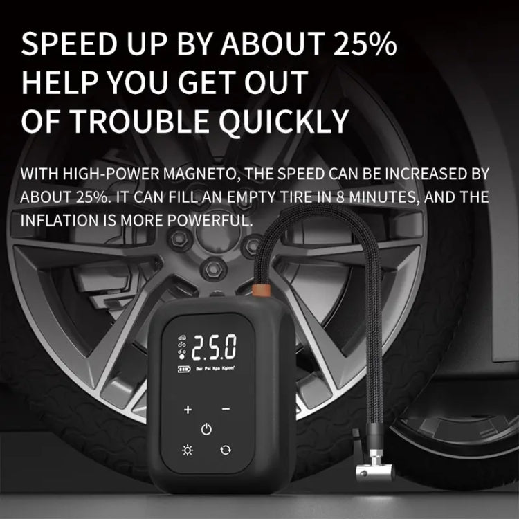 Multifunctional Portable Car Electric Wireless Tire Inflator Pump(Touch Screen Button)
