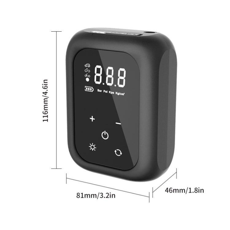 Multifunctional Portable Car Electric Wireless Tire Inflator Pump(Touch Screen Button)