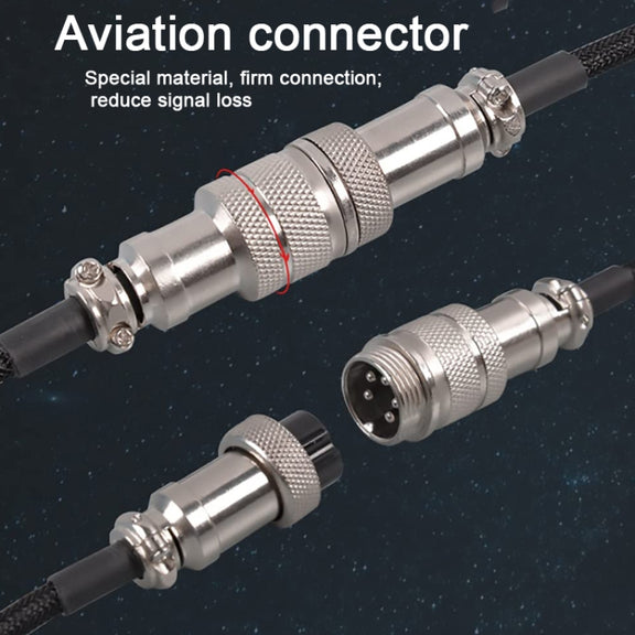 USB-C/Type-C  Mechanical Keyboard Wire Computer Aviation Connector,Cable Length: 3m(White)
