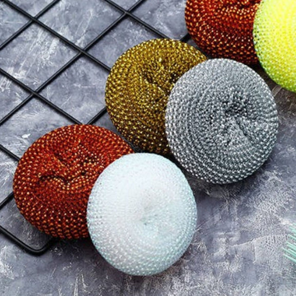 Removable Cleaning Wire Ball Kitchen Pot And Dish Brush(Random Handle+Ball)
