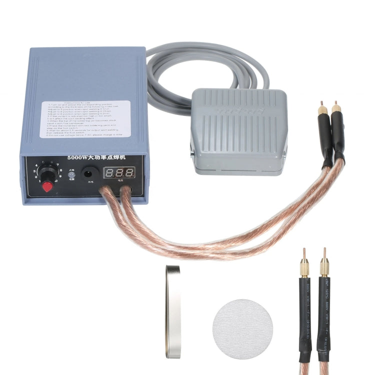 Portable 18650 Battery Spot Welder 5000W High Power Handheld Spot Welding Machine, Style: Footswitch Version EU Plug