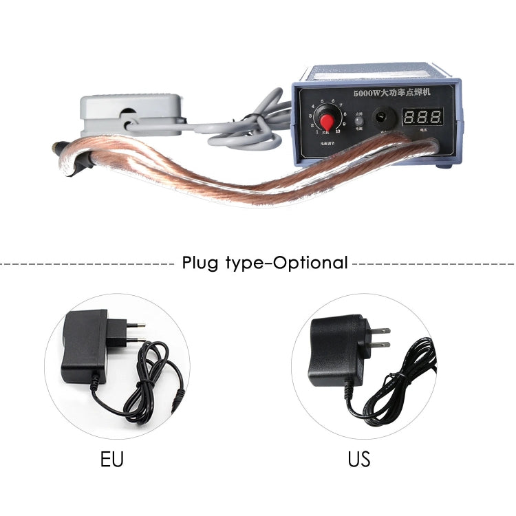 Portable 18650 Battery Spot Welder 5000W High Power Handheld Spot Welding Machine, Style: Automatic Version EU Plug