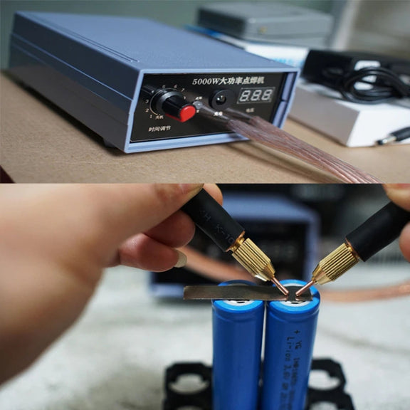 Portable 18650 Battery Spot Welder 5000W High Power Handheld Spot Welding Machine, Style: Automatic Version EU Plug