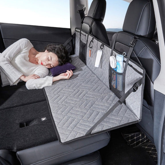 Car Camping Bed Folding Board SUV Rear Row Extension Board For Tesla, Color: Gray Embossed