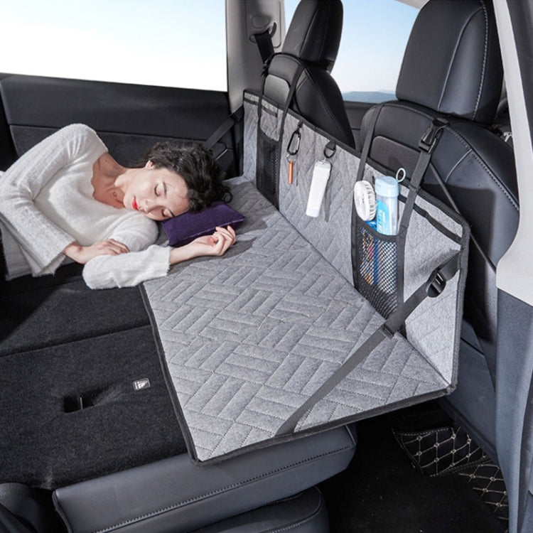 Car Camping Bed Folding Board SUV Rear Row Extension Board For Tesla, Color: Gray Embossed