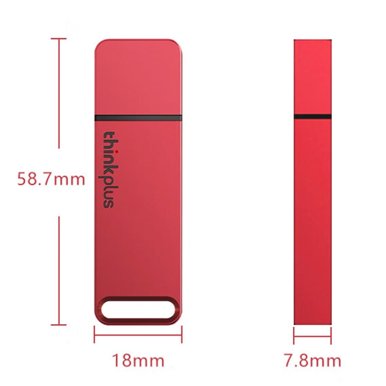 Lenovo Thinkplus TU100 USB3.1 High Speed Flash Drive Mini USB Memory Disk With Metal Plug And Cap, Capacity: 128G(Red)
