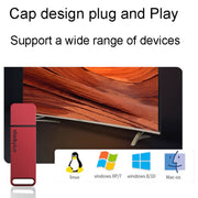 Lenovo Thinkplus TU100 USB3.1 High Speed Flash Drive Mini USB Memory Disk With Metal Plug And Cap, Capacity: 128G(Red)