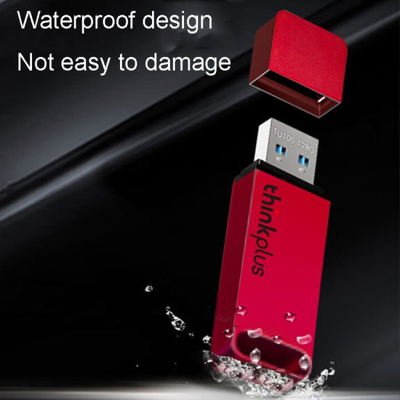 Lenovo Thinkplus TU100 USB3.1 High Speed Flash Drive Mini USB Memory Disk With Metal Plug And Cap, Capacity: 128G(Red)