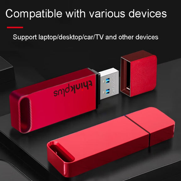 Lenovo Thinkplus TU100 USB3.1 High Speed Flash Drive Mini USB Memory Disk With Metal Plug And Cap, Capacity: 128G(Red)