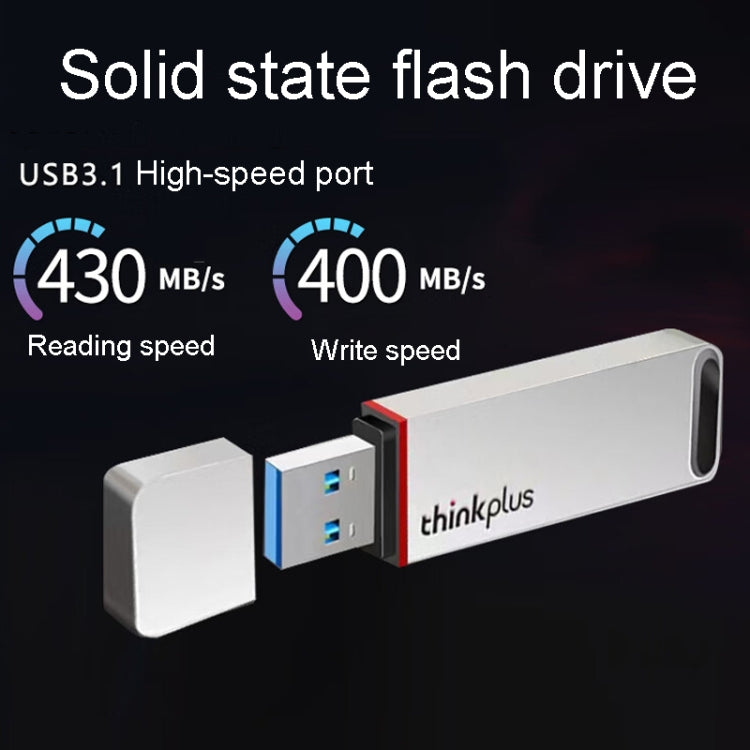 Lenovo Thinkplus TU100Pro USB3.1 Solid State Flash Drive High Capacity Metal USB Memory Disk, Size: 512G(Silver)