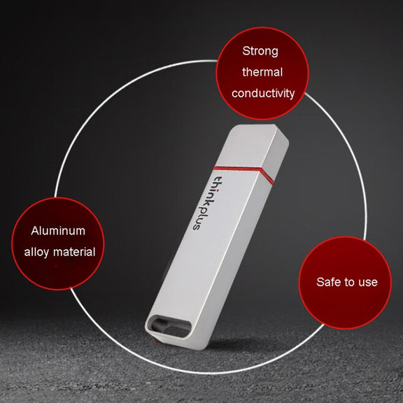 Lenovo Thinkplus TU100Pro USB3.1 Solid State Flash Drive High Capacity Metal USB Memory Disk, Size: 512G(Silver)