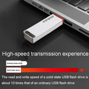 Lenovo Thinkplus TU100Pro USB3.1 Solid State Flash Drive High Capacity Metal USB Memory Disk, Size: 512G(Silver)