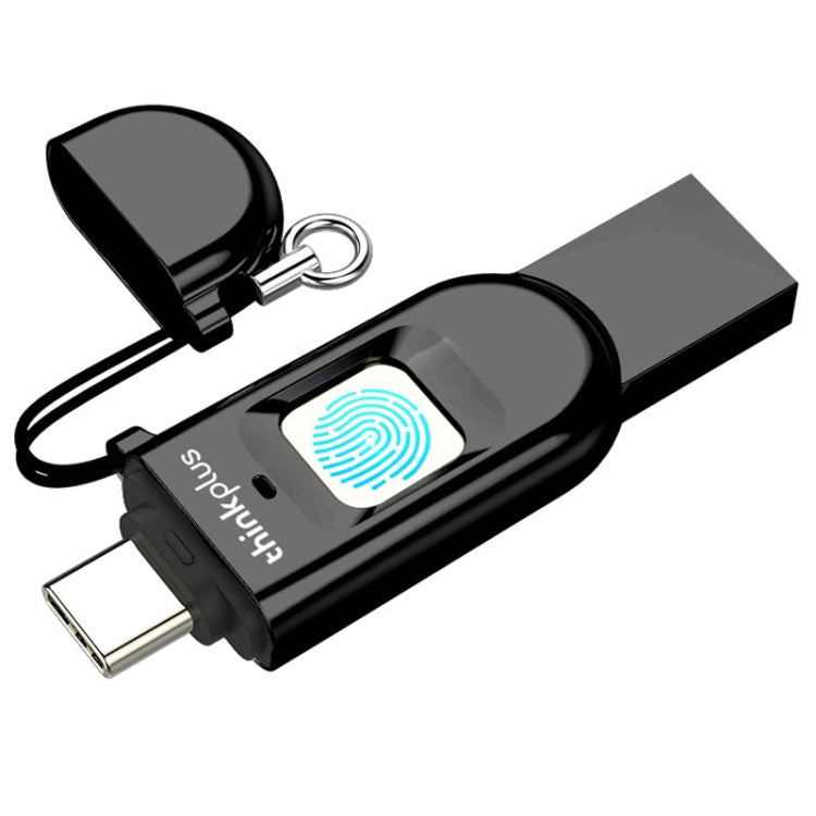 Lenovo Thinkplus TFU301 Dual Interface Type-C+USB Fingerprint Encrypted USB Flash Drive, Capacity: 256G