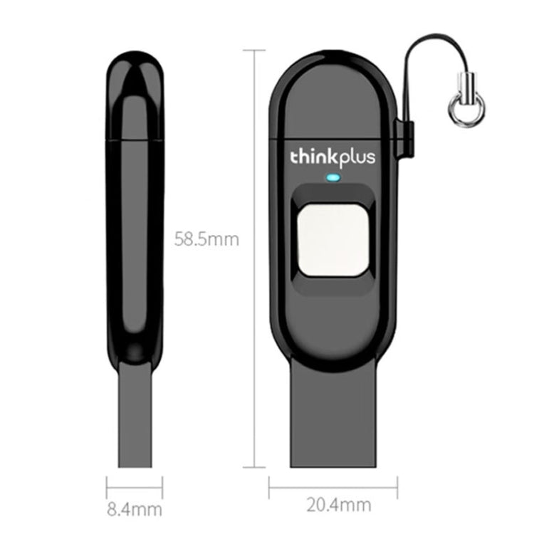 Lenovo Thinkplus TFU301 Dual Interface Type-C+USB Fingerprint Encrypted USB Flash Drive, Capacity: 256G
