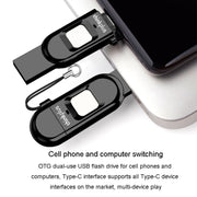 Lenovo Thinkplus TFU301 Dual Interface Type-C+USB Fingerprint Encrypted USB Flash Drive, Capacity: 32G